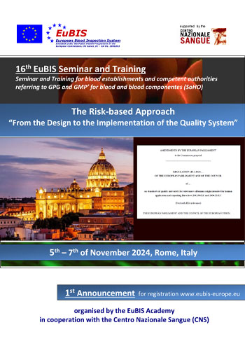 EuBIS Seminar & Training; 5th - 7th of November 2024, Rome, Italy